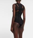 Боди из тюля с вырезом Balmain, Noir - фото 4