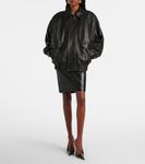 Кожаная куртка оверсайз Saint Laurent, Noir - фото 2