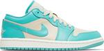 Кроссовки Wmns Air Jordan 1 Low Tropical Teal Sandy Beige, бирюзовый - фото