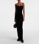 Платье-бюстье из бархатного джерси Balenciaga, черный - фото 2