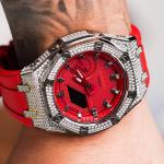 Часы Casio G-Shock Analog-Digital 2100 Series, арт. GA-2100-4A, красный/серебро/стразы - фото 3