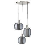 Подвесной светильник Ikea Hogvind 3 Lamps, 41 см, никелированный/серый стекло - фото 2