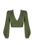 Elara Блузка в темно-зеленом цвете - фото