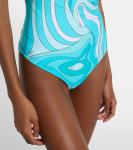 Купальник Marmo с бретелями-хомутом Pucci, Turquoise - фото 5