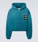 Худи из хлопкового флиса на молнии ERL, Green - фото