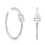 Серьги-кольца Tous Manifesto Extra-long Motif, серебро - фото