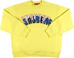 Толстовка Supreme Stacked Crewneck 'Light Lemon', желтый - фото