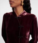 Платье-мини Delphina из бархата Rixo, Bordeaux - фото 4