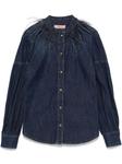 TWINSET джинсовая рубашка с перьями, синий - фото