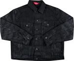 Куртка Supreme Frayed Logos Denim Trucker Jacket 'Black', черный - фото