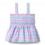 Топ Janie and Jack Smocked Madras Top, цвет Multicolor - фото