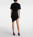 Мини-платье из хлопкового трикотажа с драпировкой Mugler, черный - фото 3