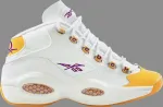 Кроссовки question mid gs 'yellow toe' shoe palace special box Reebok, желтый - фото