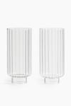 Набор стаканов H&M Fluted High, 2 шт., прозрачный - фото