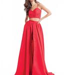 Lace Embroidered Ensemble With Matte Satin Overskirt RACHEL ALLAN - фото