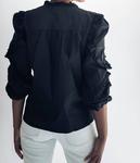 Рубиновый топ-крестьянка черного цвета falcon park - фото 2