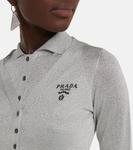 Металлизированный укороченный кардиган Prada, Argento - фото 5