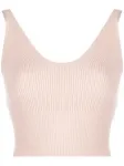 Топ в рубчик с U-образным вырезом Peserico, розовый - фото