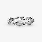 Кольцо Pandora Timeless Sparkling Twisted Lines, серебро - фото 2