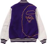 Куртка BAPE Giant Ape Head Varsity Jacket Purple, фиолетовый - фото 2