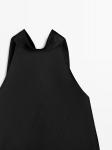 Топ Massimo Dutti Satin Halter With Tie Detail, черный - фото 6
