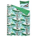 Комплект детского постельного белья Ikea Skogsduva, 150x200/50x80 см, зеленый - фото 3