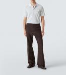 Полосатая хлопковая поло Prada, Bianco + Celeste - фото 2