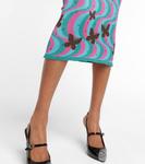 Платье миди из жаккарда Alessandra Rich, Aqua-Multi - фото 5