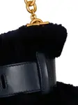 Мини-клатч Anthem с мехом Balmain, черный - фото 3