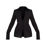 Рубашка PrettyLittleThing Chiffon Fitted, черный - фото