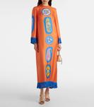 Шелковое платье миди Luis Alémais, Tangerine - фото 2