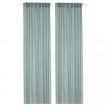 Прозрачные занавески Ikea Stenfrö, 2 предмета, 145x300, бирюзовый - фото