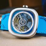 SEVENFRIDAY Часы T Series Automatic Mechanical Movement Unisex Watch Blue Dial Stainless Steel Case Silicone Strap - фото 7