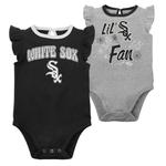 Набор из двух боди Infant Black/Heather Grey Chicago White Sox Little Fan Outerstuff - фото 5