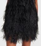 Мини-платье с вышивкой, отделкой из перьев The Attico, черный - фото 5