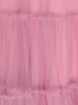 Ярусное платье мини из тюля Monnalisa, розовый - фото 3