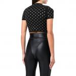 Александр Ванг Топ с логотипом укороченный, черный - фото 3