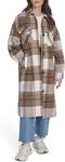 Женская куртка-рубашка Zoe Relaxed Wool Plaid Shirt Jacket Levi's, Brown Multi Long - фото 8