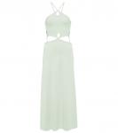 Платье макси из ребристой ткани с вырезом Christopher Esber, Mint - фото