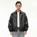 Кожаная куртка мужская черная DIMC, черный цвет (утепленная и утолщенная) - фото 10