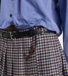 Кожаный ремень с логотипом Prada, черный - фото 4