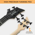 Электрогитара Glarry Burning Fire бас - черная - фото 2