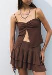 Юбка PULL&BEAR RUFFLED, Brown - фото