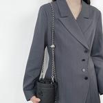 Luxury Care Artisan Workshop Ремень для сумки, Black Leather Strap Adjustable 92-120cm+Houndstooth Silk Scarf 99cm - фото 6