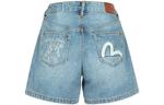Джинсовые шорты женские джинсовые синие Evisu - фото 2