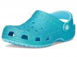 Туфли Crocs Kids Classic Glitter Clogs, цвет Tinted Glass - фото 7