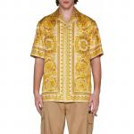 Рубашка Short-Sleeved Barocco Printed Shirt VERSACE, желтый - фото 6