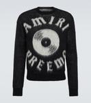 Шерстяной свитер с логотипом Amiri, черный - фото