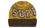Витая шапка Supreme, желтый - фото