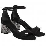 Сандалии женские Hermès на толстом кабулке, черный - фото 3